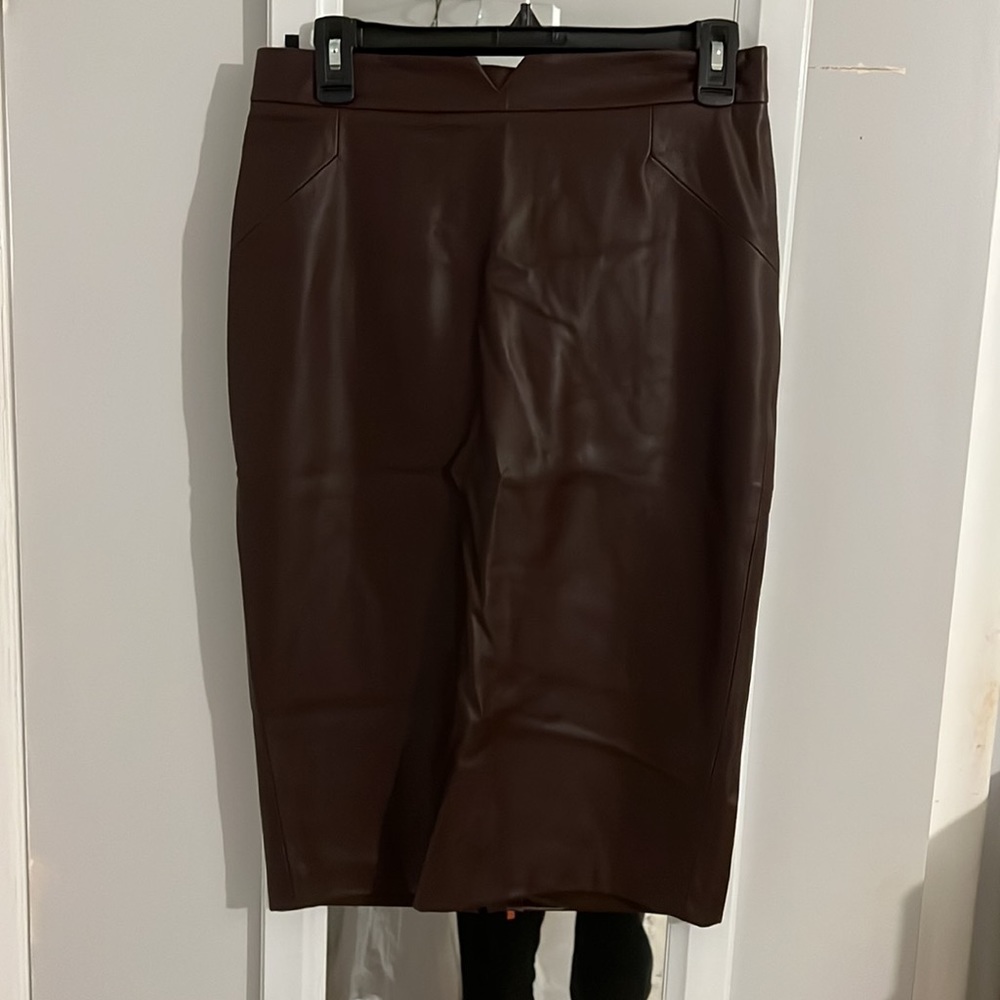 Zara faux leather midi skirt
